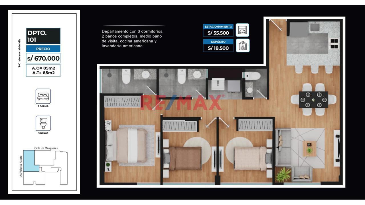 Departamento en Venta ubicado en Santiago De Surco