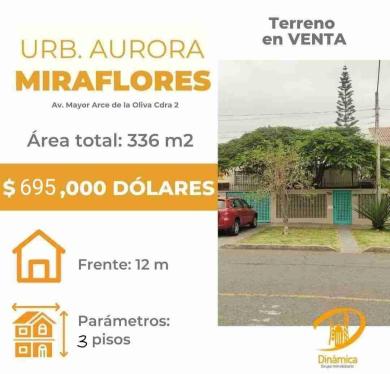 Terreno en Venta ubicado en Miraflores a $695,000
