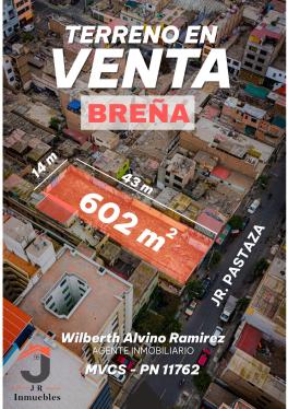 Terreno en Venta ubicado en Breña a $746,480