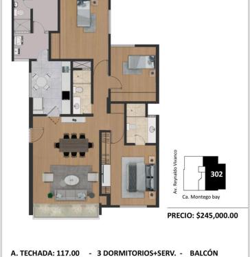 Departamento en Venta ubicado en Santiago De Surco a $245,000