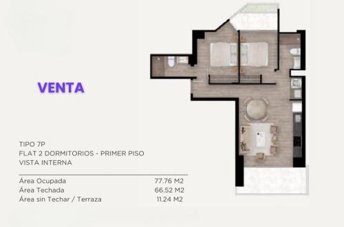 Departamento de 2 dormitorios ubicado en San Isidro