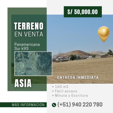 Terreno en Venta ubicado en Asia a $13,500