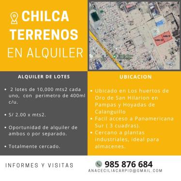 Terreno en Alquiler ubicado en Chilca a $5,300