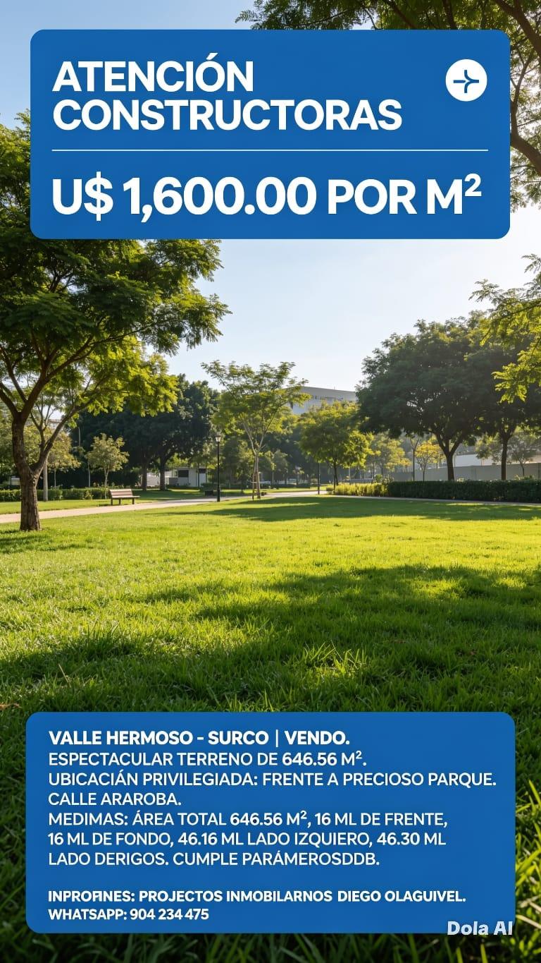 Terreno en Venta ubicado en Santiago De Surco a $1,035,200