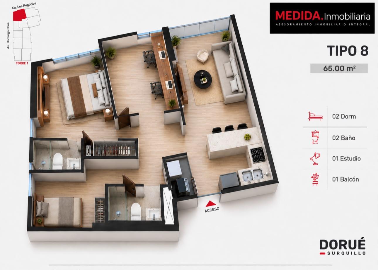Departamento en alquiler en Surquillo